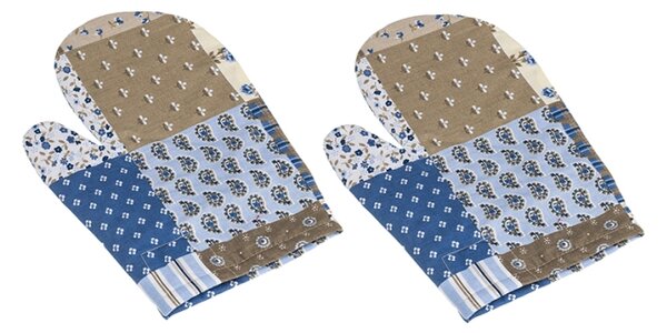 Bellatex Kuchyňská chňapka 2ks 28x18 cm Patchwork Modrá, Béžová
