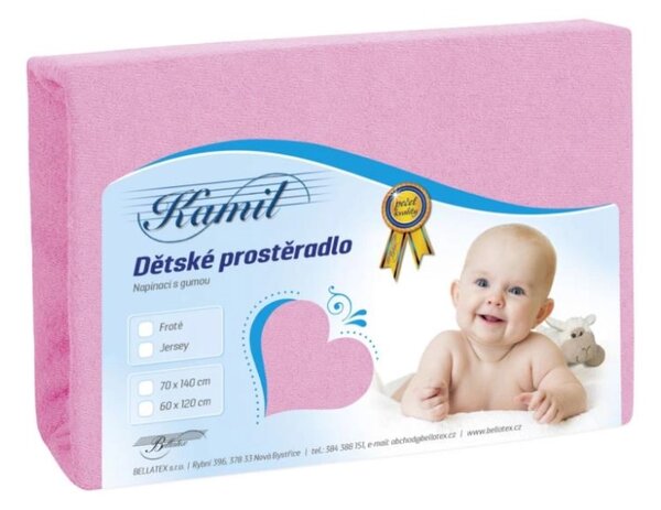 Bellatex Dětské froté prostěradlo růžová rozměr 60x120 cm
