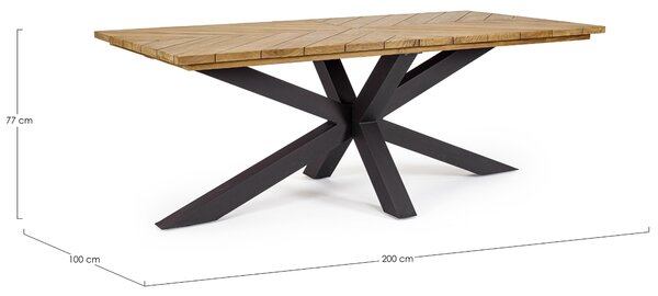 Bizzotto Teakový zahradní jídelní stůl Palmdale 200 x 100 cm