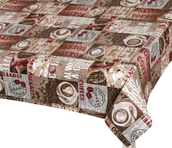 Bellatex Ubrus EMA Káva hnědá, červená, rozměr 70x70 cm