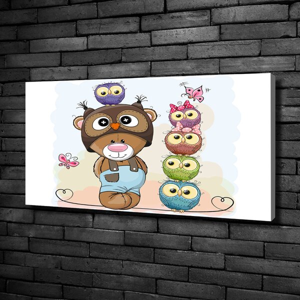 Foto-obraz canvas do obýváku Medvídek a sovy oc-104192843