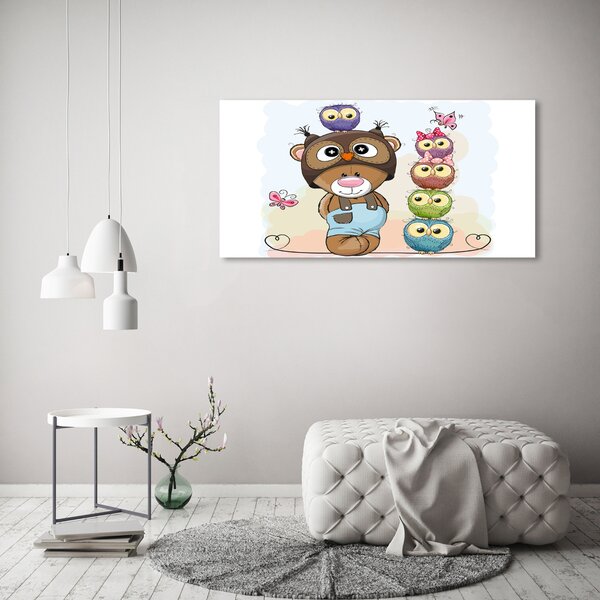 Foto-obraz canvas do obýváku Medvídek a sovy oc-104192843