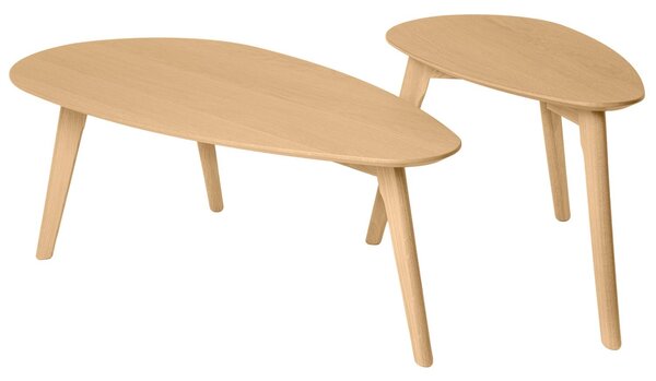 Set dvou dubových konferenčních stolků Somcasa Conrad 100/70 x 50/35 cm