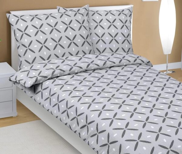 Bellatex Povlečení krepové Čtverec šedá rozměr 140x200, 70x90 cm