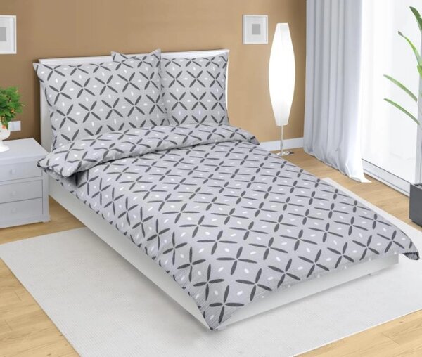 Bellatex Povlečení krepové Čtverec šedá rozměr 140x200, 70x90 cm