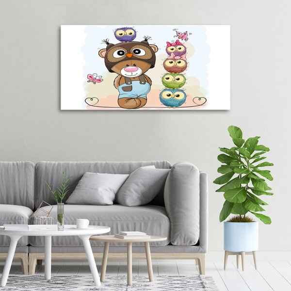 Foto-obraz canvas do obýváku Medvídek a sovy oc-104192843
