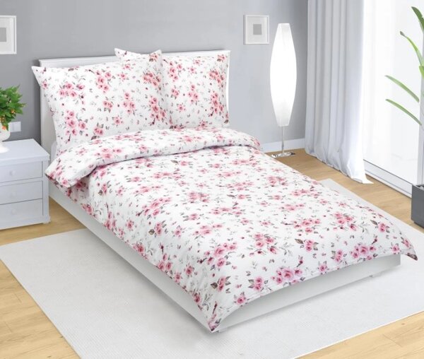 Bellatex Povlečení krepové Růže růžová rozměr 140x200, 70x90 cm