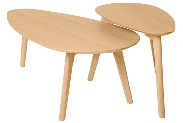 Set dvou dubových konferenčních stolků Somcasa Conrad 100/70 x 50/35 cm