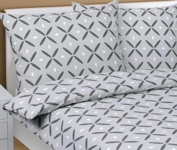 Bellatex Povlečení krepové Čtverec šedá rozměr 140x200, 70x90 cm