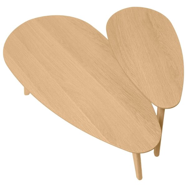 Set dvou dubových konferenčních stolků Somcasa Conrad 100/70 x 50/35 cm