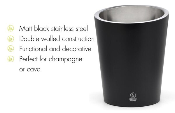 Dvoustěnný chladič na šampaňské Black - LEOPOLD VIENNA