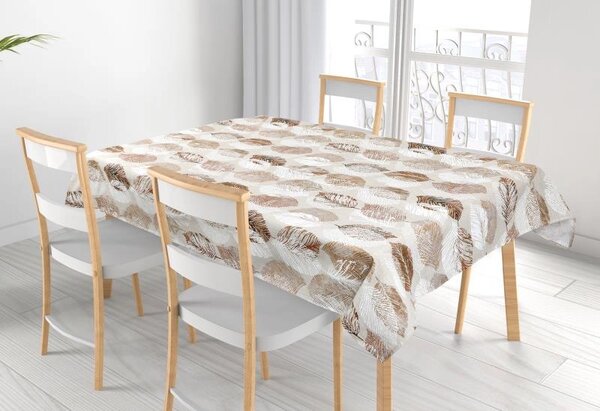 Bellatex Ubrus EMA Listy béžová, hnědá, rozměr 70x70 cm