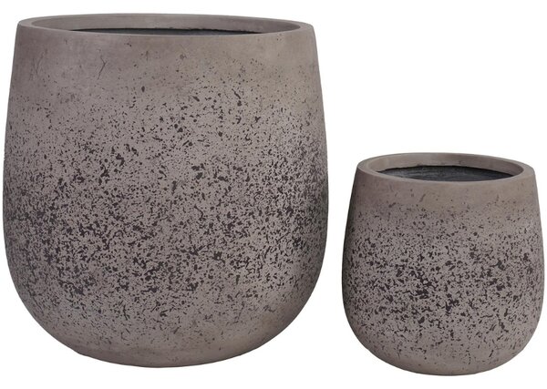 Nordic Living Set dvou šedých zahradních květináčů Sutton Ø 30/50 cm