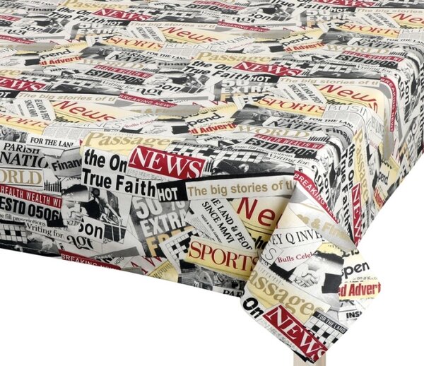 Bellatex Ubrus ADÉLA Noviny červená, černá, bílá, rozměr 50x50 cm