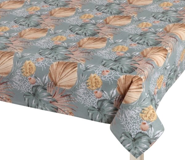 Bellatex Ubrus ADÉLA Monstera, růže žlutá, šedá, béžová, rozměr 50x50 cm