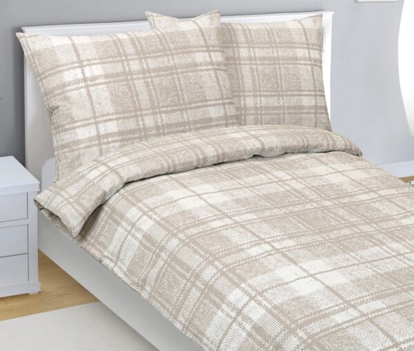 Bellatex Povlečení krepové Dlaždice Béžová,Bílá rozměr 140x200, 70x90 cm