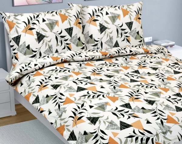 Bellatex Povlečení krep na dvoudeku Krémová,Oranžová,Šedá rozměr 1ks 200x200, 2ks 70x90 cm