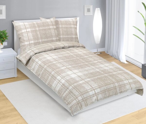 Bellatex Povlečení krepové Dlaždice Béžová,Bílá rozměr 140x200, 70x90 cm