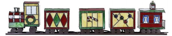 Stolní barevná Tiffany lampa Train - 100*9*20 cm E14/max 5*7W - Clayre & Eef