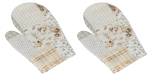 Bellatex Kuchyňská chňapka 2ks 28x18 cm Patchwork Béžová,Šedá
