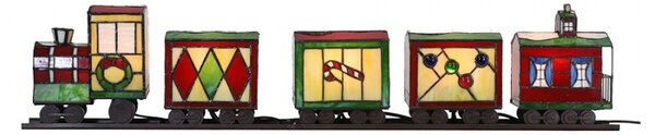 Stolní barevná Tiffany lampa Train - 100*9*20 cm E14/max 5*7W - Clayre & Eef