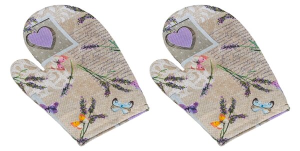Bellatex Kuchyňská chňapka 2ks 28x18 cm Patchwork Fialová,Šedá