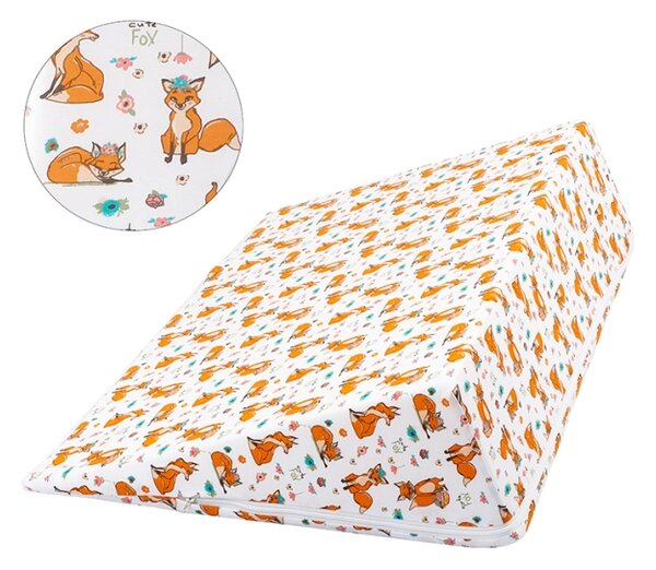 Bellatex Klínový podhlavník 80x50x20 cm Lištičky Oranžová,Bílá
