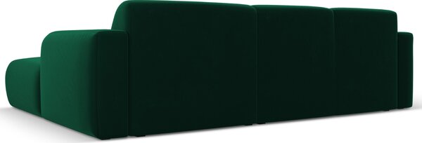 Windsor & Co Lahvově zelená sametová rohová pohovka Lola 250 cm, pravá