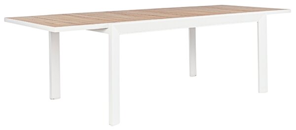 Bizzotto Bílý hliníkový zahradní rozkládací stůl Belmar 160/240 x 100 cm