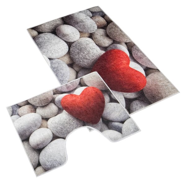 Bellatex koupelnové předložky 3D tisk sada 60x100, 60x50 cm Kámen Béžová