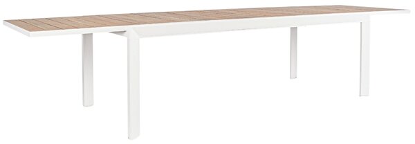 Bizzotto Bílý hliníkový zahradní rozkládací stůl Belmar 220/340 x 100 cm