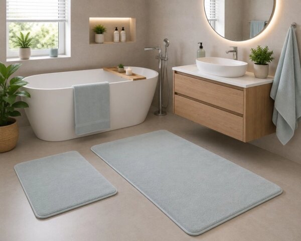 Bellatex koupelnové předložky BANYGOLD bez výkroje sada 60x100, 60x50 cm Světle šedá