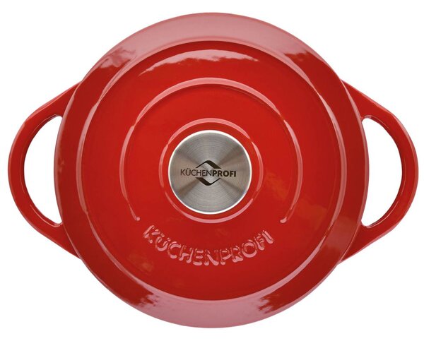 Litinový hrnec kulatý Provence 24 cm červený - Küchenprofi Solingen
