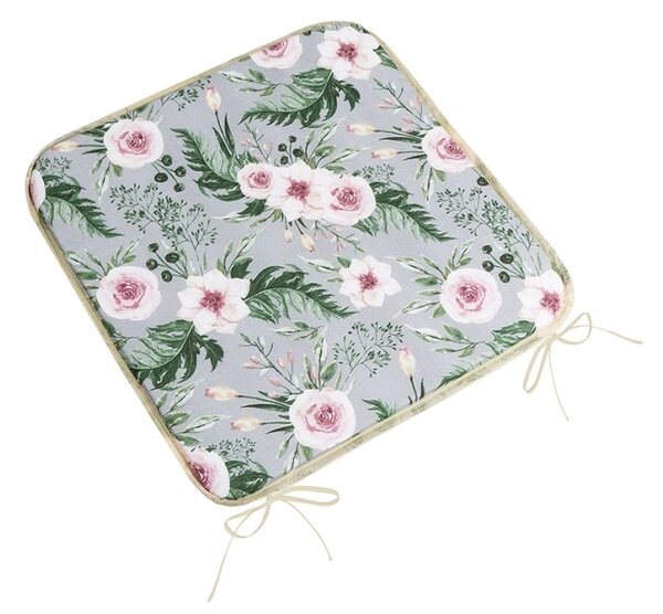 Bellatex Sedák Adéla hladký 40x40 cm Růže Růžová,Šedá,Zelená
