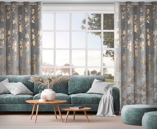ZATEMŇOVACÍ ZÁVĚS NA KROUŽCÍCH CELIA 140X250 CM VZOROVANÁ