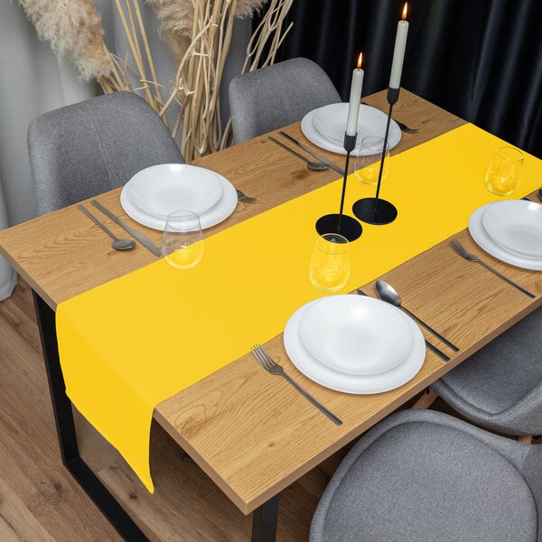 Biante Dekorační běhoun na stůl Rongo RG-029 Sytě žlutý 20x120 cm