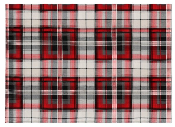 Bellatex Přikrývka Kemping PLUS 150x200 cm Kostka Červená,Šedá,Bílá