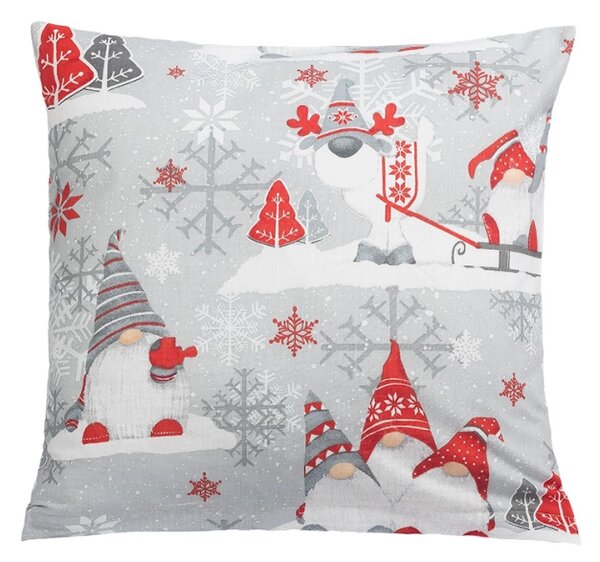 Bellatex Povláček bavlněný vánoce 40x40 cm Skřítek Šedá,Červená