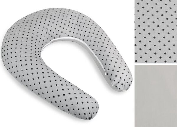 Bellatex Povlak na kojicí polštář na zip po obvodu 180 cm Hvězdička malá šedá