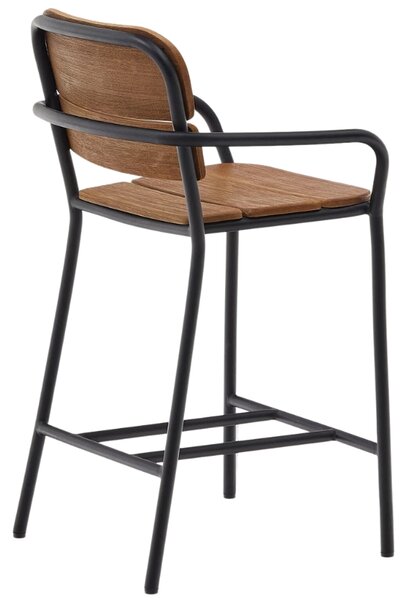 Hnědá dřevěná barová židle Kave Home Algueret 65,5 cm