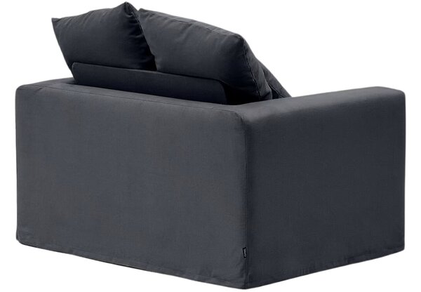 Antracitově šedé čalouněné křeslo Kave Home Nora 140 cm