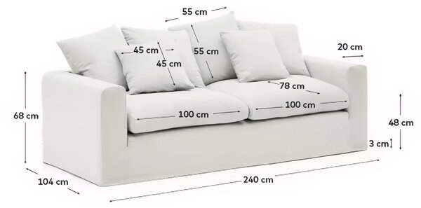 Kave Home Pohovka Nora 240 cm