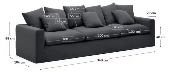 Kave Home Pohovka Nora 340 cm