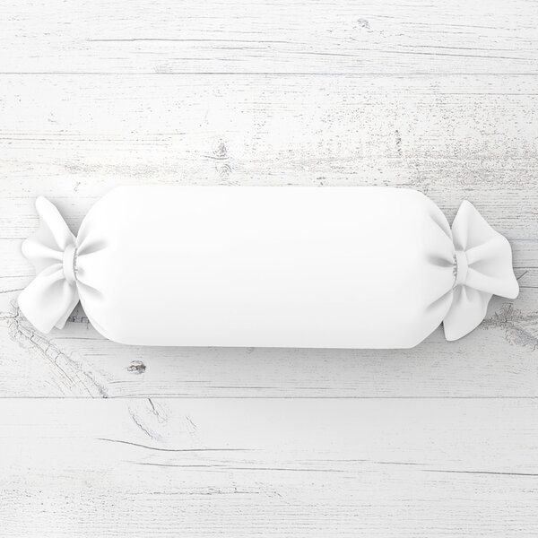 Biante Polštář válec bonbon Rongo RG-031 Studený bílý 15x40 cm