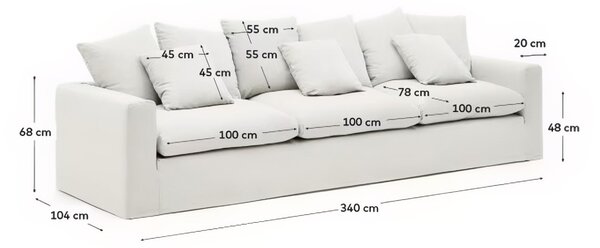 Kave Home Pohovka Nora 340 cm