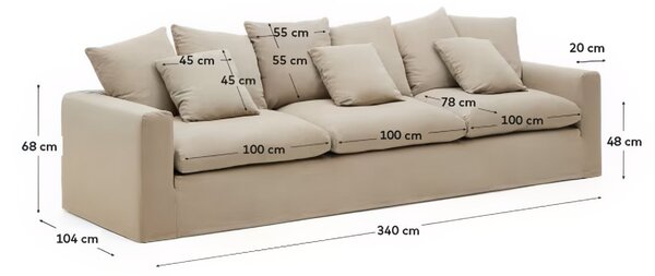 Kave Home Pohovka Nora 340 cm