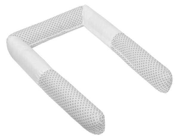 Bellatex Mantinel do postele VÁLEC průměr 16x280 cm Kosočtverec šedá, bílá
