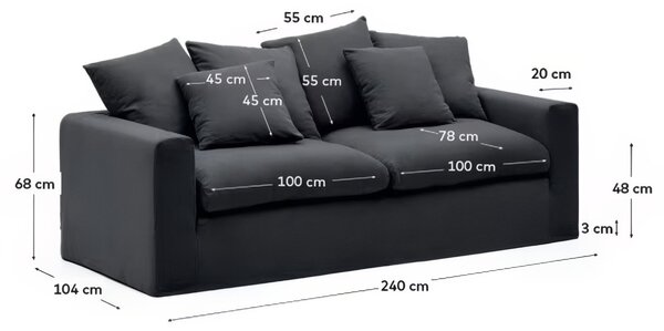Kave Home Pohovka Nora 240 cm