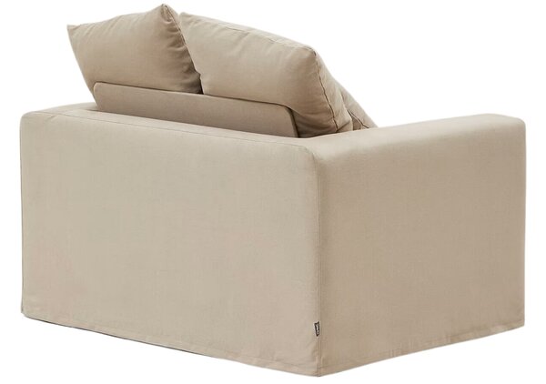 Béžové čalouněné křeslo Kave Home Nora 140 cm