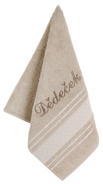 Bellatex Froté ručník mozaika se jménem DĚDEČEK Ručník 50x100 cm béžová